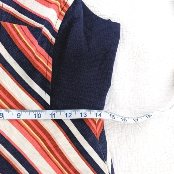 TRINA Turk Bright Chevron Cotton Sheath Midi Dress 4 - Picture 13 of 17